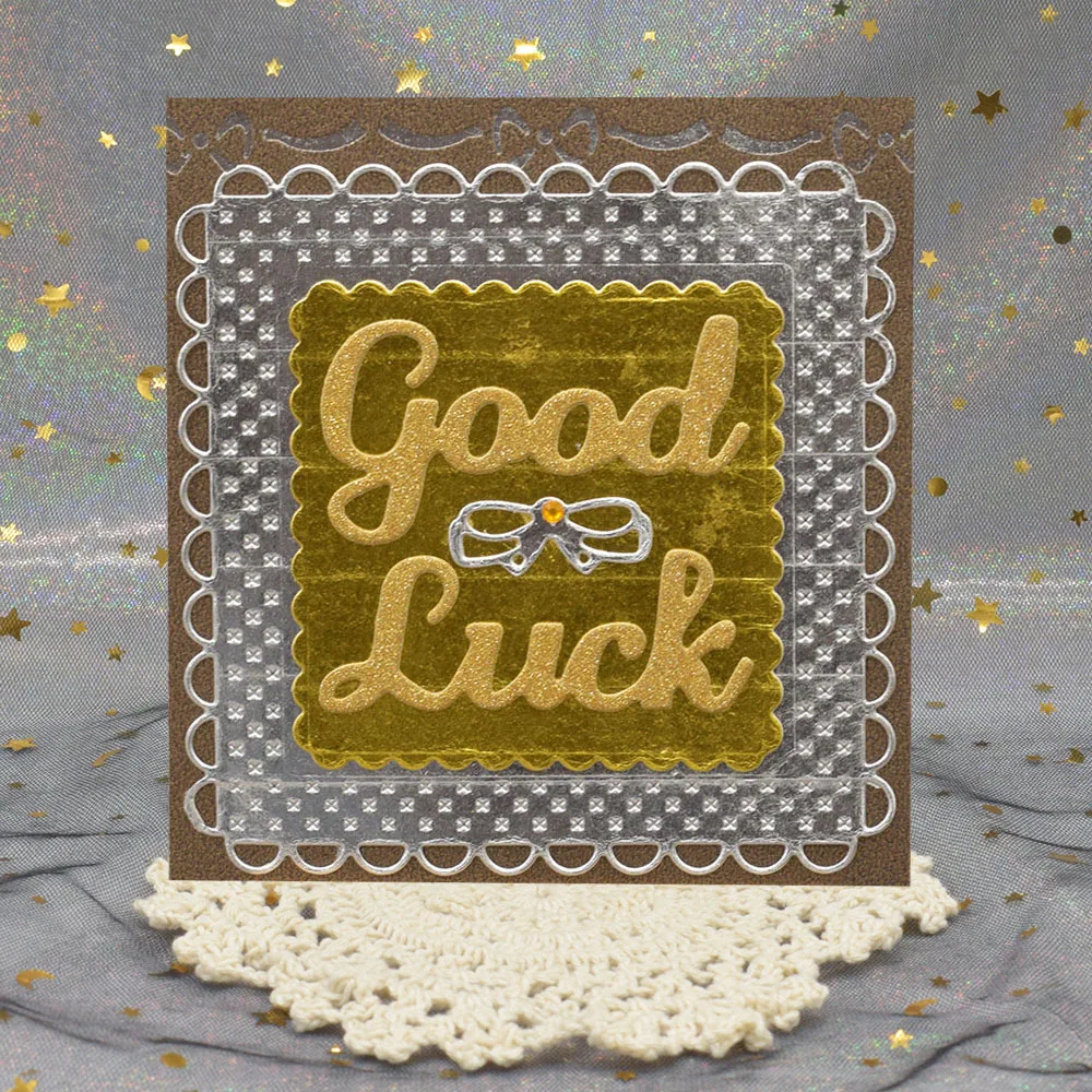 

Good Luck Words Dies Letter Metal Cutting Dies for Scrapbooking Album Greeting Card Making Paper Embossing Die Cuts
