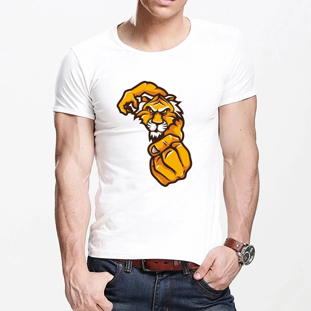 

MOUNTSHARP Summer T Shirt Men Harajuku Tiger Boxing Funny Print Tee Tops Short Sleeve male T Shirt Casual male Clothes