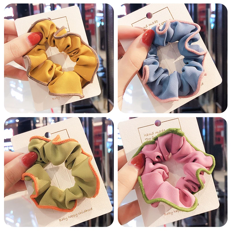 

2020 New Woment Girls Sweet Candy Elastic Hair Bands Lady Lovely Elegant Scrunchies Rubber Bands Female Fashion Hair Accessories