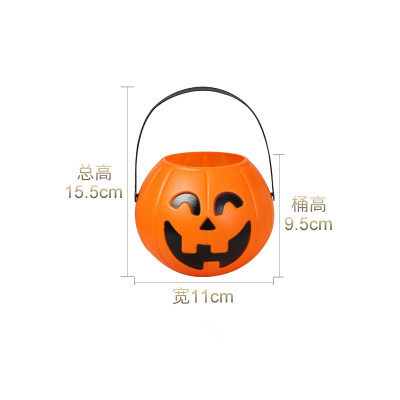 Party Props Plastic Pumpkin Bucket Trick Treat Cosplay Plastic Decoration Pouch Holder Halloween Decoration