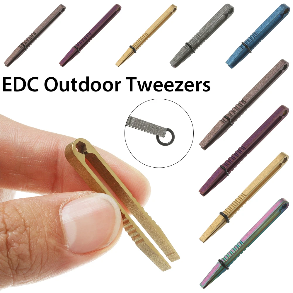 Tool Pick Up Clamping Titanium Tweezer TC4 Clip EDC Multipurpose Gadget 