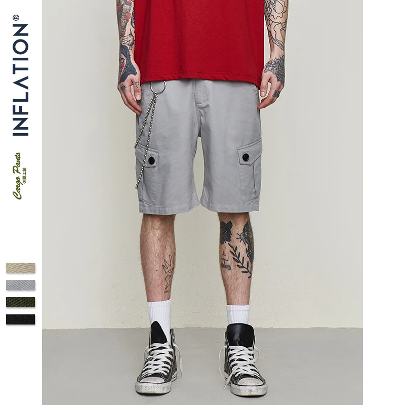 INFLATION2019 New Men's Loose Casual Shorts 4 Pieces Fashion Style Men Shorts Street Wear Pure Color Male Summer Shorts 9320S INFLATION2019 New Men's Loose Casual Shorts 4 Pieces Fashion Style Men Shorts Street Wear Pure Color Male Summer Shorts 9320S
