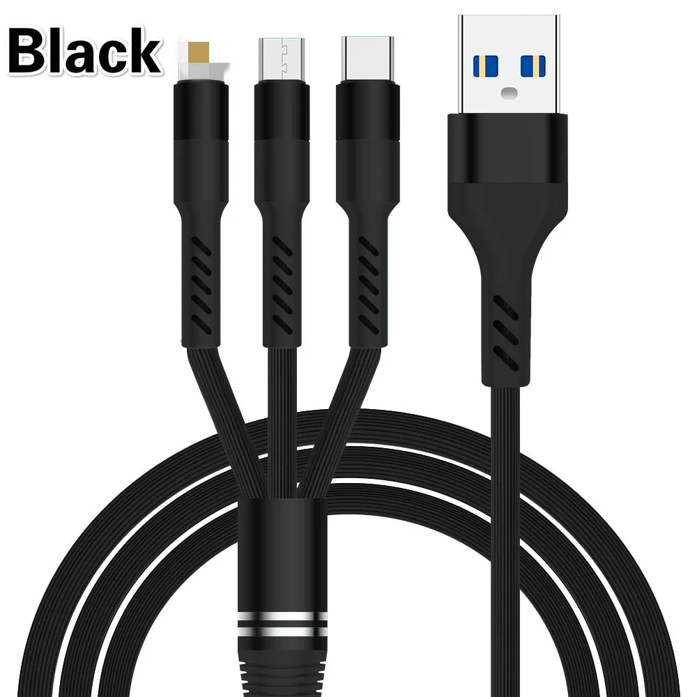 3 в 1 USB кабель 120 A зарядный Micro usb type C кабель см спиральная линия передачи данных для iphone Xr 8 Xiaomi samsung S8 s9 huawei Oneplus