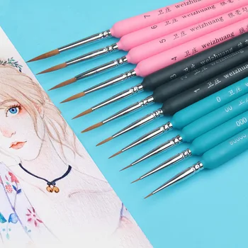 

3Pcs Professional Hand-painted Hook Line Brush Pen Fine Watercolor Drawing Painting Brush For Students School Art Stationery