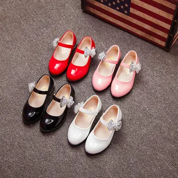 

Spring Autumn Kids Solid Classic Princess Shoes Children's Leather Retro Shoes Girls Party Shoes Size 27-37