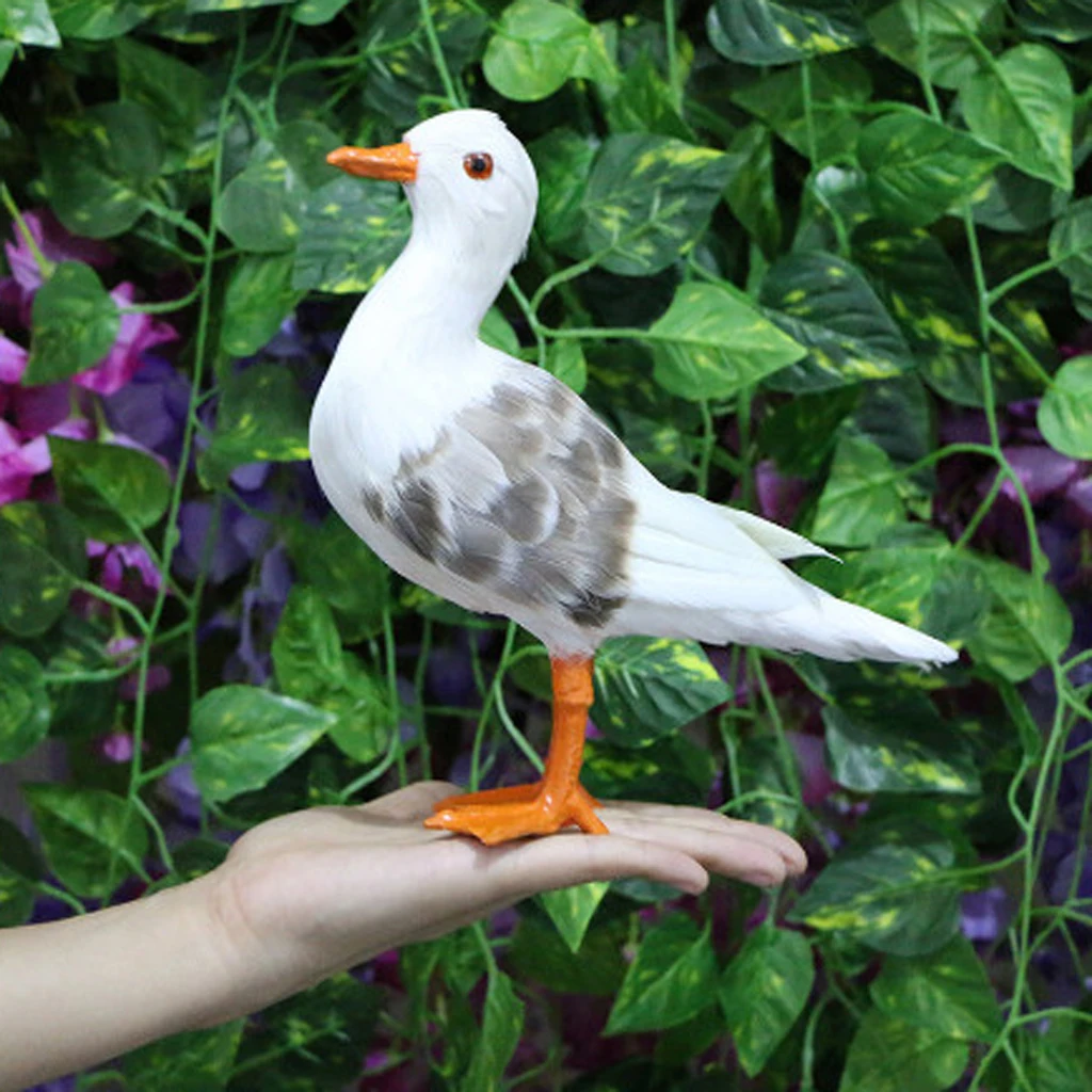 Simulated Artificial Feathered Seagull Sea Birds Garden Lawn Patio Tree Decor Ornaments Photo Props