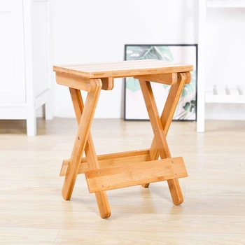 

Portable Wood Folding Stool Outdoor Fishing Wood Folding Chair Square Stool Kids Furniture Household Solid Wood Small Bench