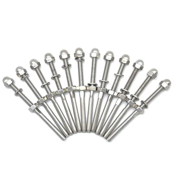 

1/8Inch 3/16Inch Cable Threaded Stud End Fitting Terminal , 316 Stainless Steel Wire Rope Railing Accessories