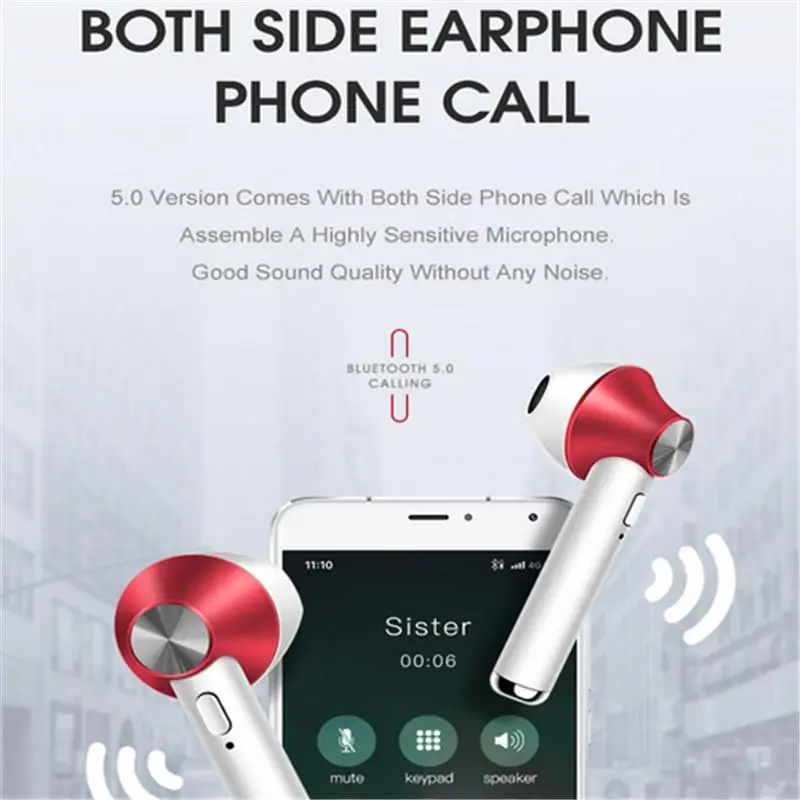 Bluetooth беспроводные Bluetooth наушники бас цветная гарнитура с микрофоном истинные беспроводные мини наушники для мобильного телефона