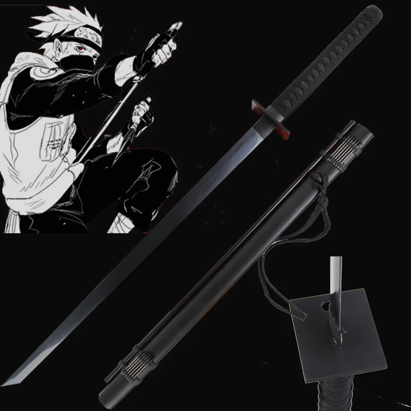 Настоящий Катана стиль мечи для Наруто аниме тема косплей реквизит стальное лезвие декоративные не острые готовые поставки