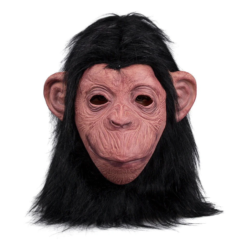 Newest Lifelike Monkey Orangutan Full Face Mask Halloween Gifts Eco-friendly Nature Latex Cool Mask For Cosplay Party Dress up (2)