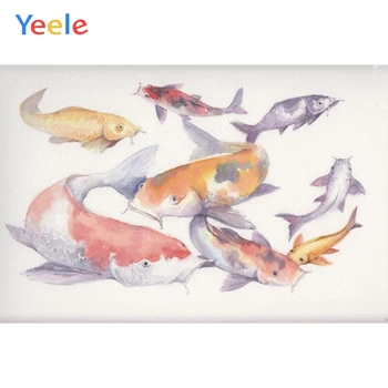 

Yeele Painting Photocall Color Koi Fish Room Decor Photography Backdrops Personalized Photographic Backgrounds For Photo Studio