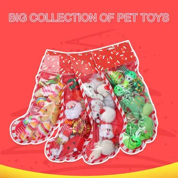 

Pet Christmas Socks Packaging Cat Toy Set Variety of Toys Comfortable Bite Resistant to Attract Hair Attention Pet Supplies