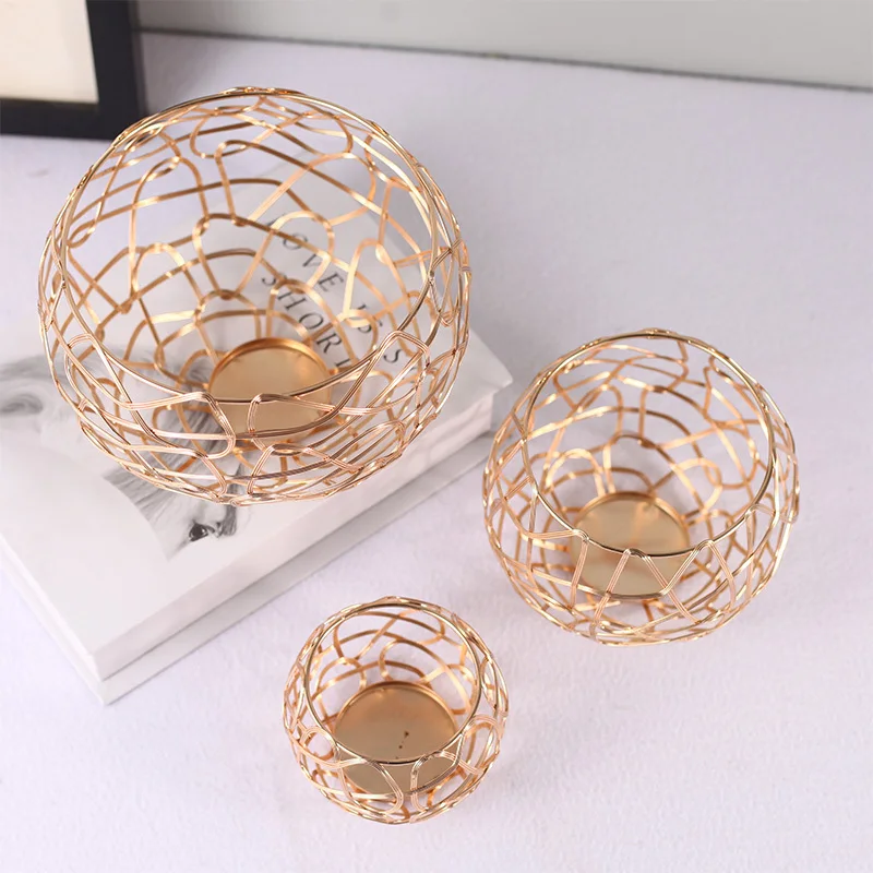 3Pcs-Nordic-Style-Geometric-Iron-Golden-Candlestick-Wall-Desktop-Hand-woven-Mesh-Candle-Holder-for-Wedding