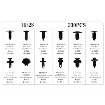 

330pcs Rivets Fastener Clips Automotive With Removal Tool Fender Bumper