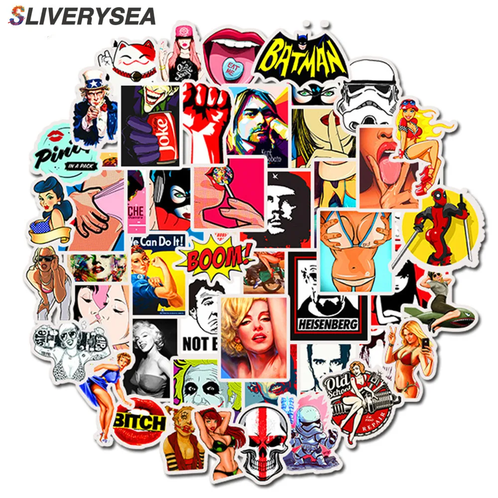 

50pcs/set Not Repeat Personality Graffiti JDM Car Stickers To DIY Guitar Motorcycle Laptop Luggage Skateboard Car Snowboard