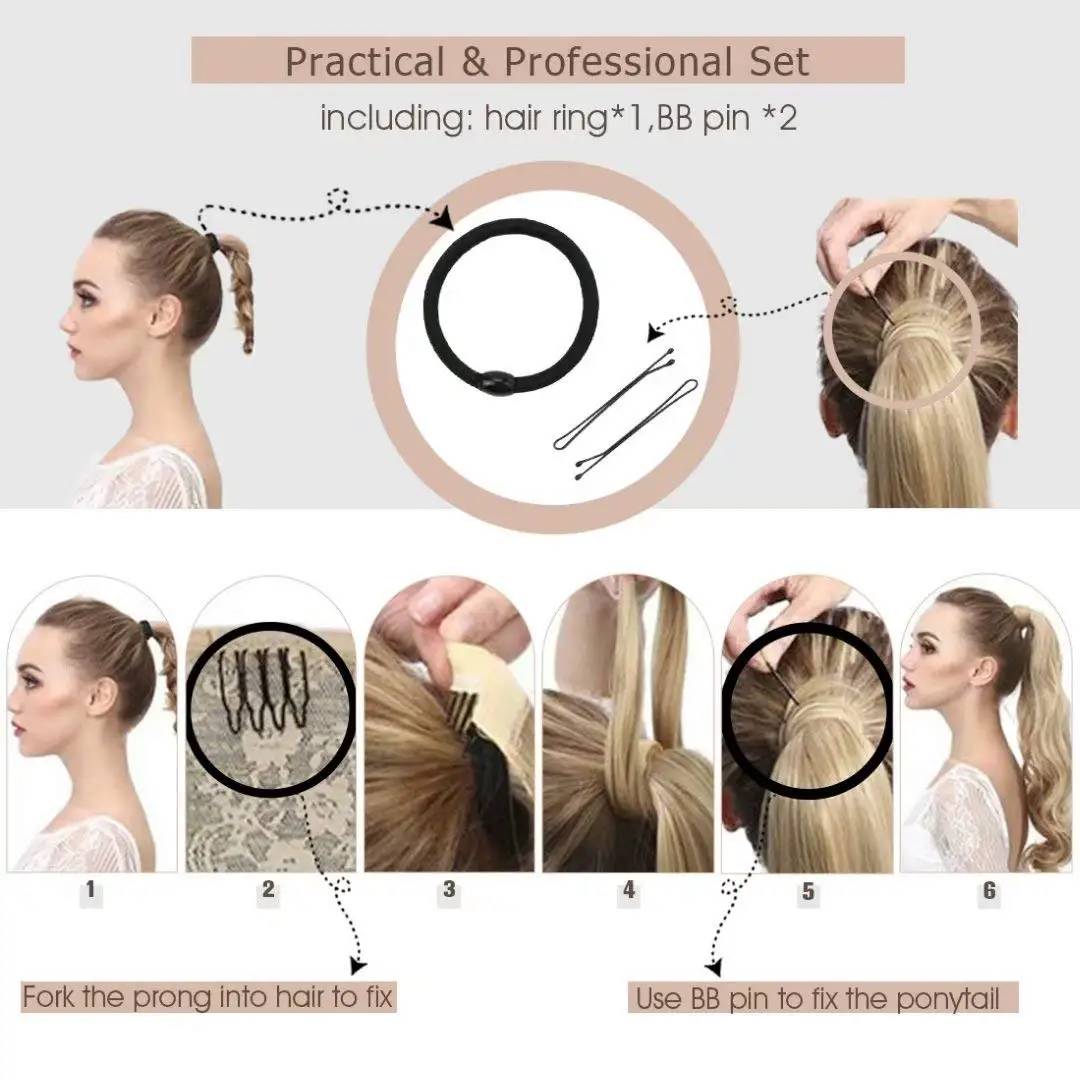 Human Hair Extensions VeSunny Ponytail Human Hair 14-22