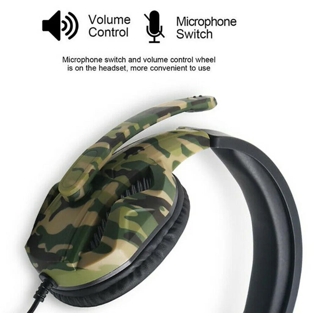 Game Headset Earphone Volume Control Professional Wired Gaming Headphones for PS4 for NS for One for 360 for PC Laptop