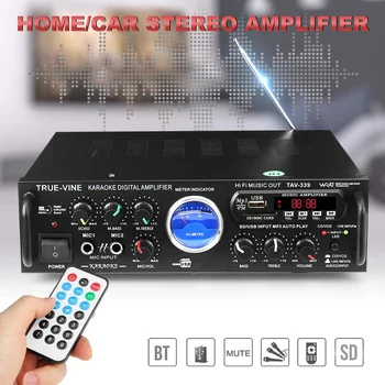 

Sunbuck TAV-339B 2 Channel 600W bluetooth Power Stero Amplifier Car Audio Amplifiers With VU Meter FM Radio USB SD Card