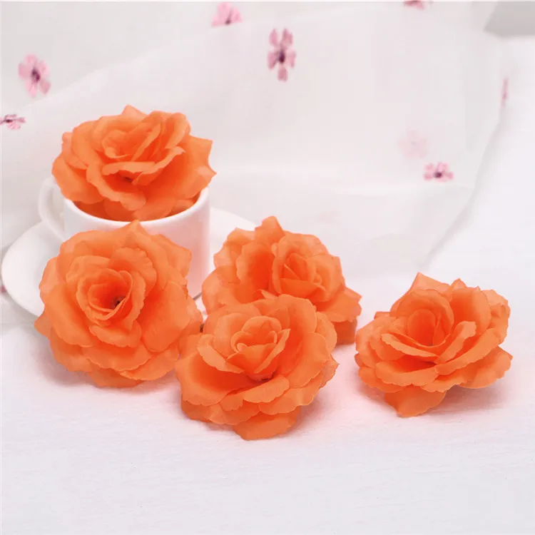 Elegant Gold Silk Rose Heads - Set of 12, Assorted Colors for DIY Wedding and Home Décor