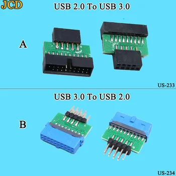 

JCD USB3.0 19 PIN 20 pin female to USB2.0 9 pin male adapter USB 3.0 19/20Pin to USB 2.0 9PIN converter adapter Chassis Front