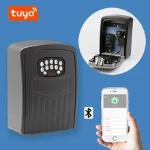 TUYA – boîte de verrouillage de clé murale en alliage de Zinc, coffre fort d'extérieur résistant aux intempéries, combinaison de mot de passe bluetooth, stockage de clés