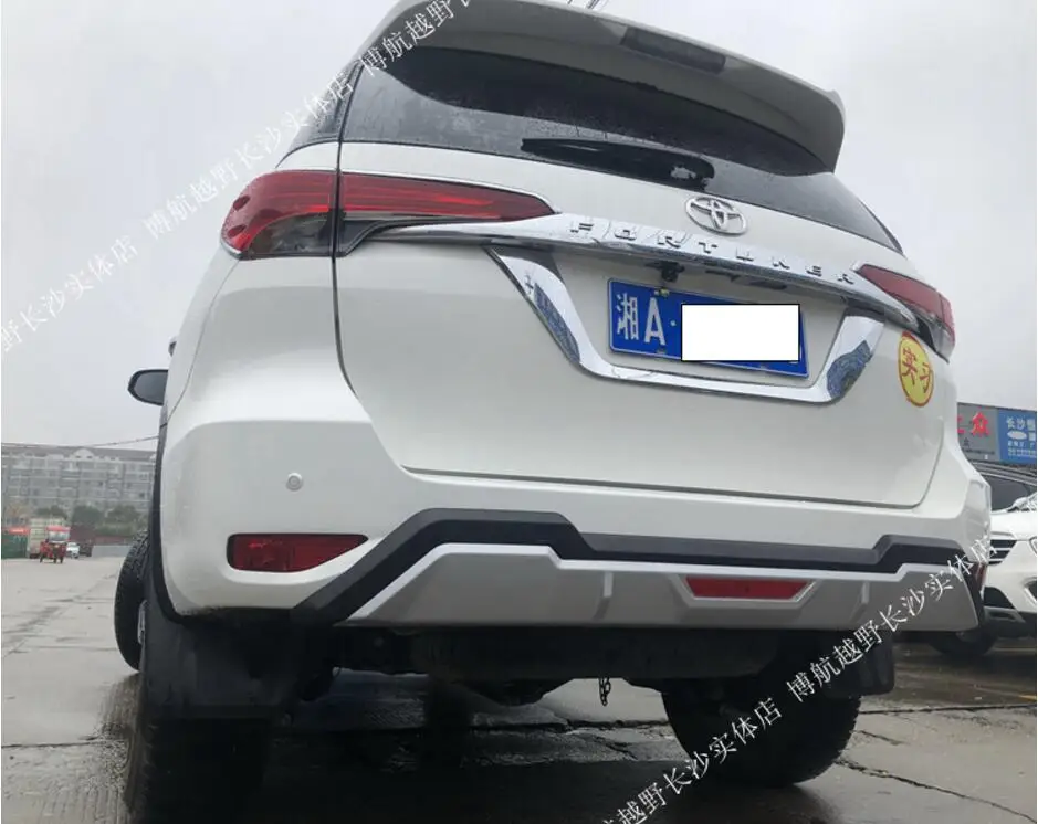 ABS+ нержавеющая сталь Передний+ Задний бампер протектор защита противоскользящая пластина подходит для Toyota Fortuner