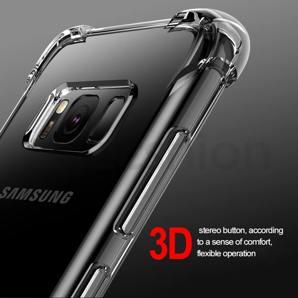 Для Samsung Galaxy S8 S9 плюс подушка безопасности для прозрачный силиконовый чехол ТПУ чехол для Samsung Note 8 9 S10 рlus Lite телефон крышки бампера