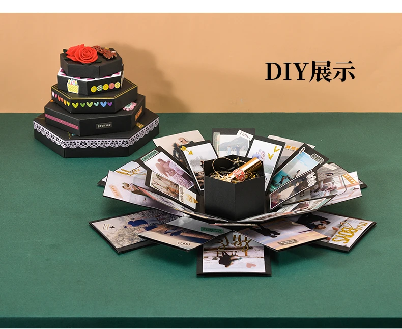 Пользовательские фотоальбом DIY сюрприз любовь взрыв коробка бумажная коробка с фотографиями Подарочная коробка на День святого Валентина свадьба подарок на день рождения