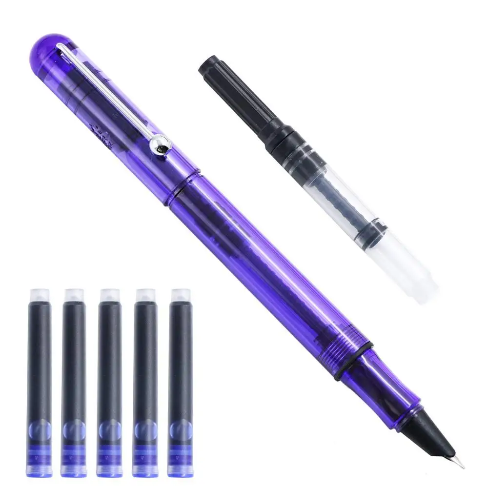 Jinhao прозрачный Карманный перьевая ручка дополнительный тонкий наконечник 0,38 мм каллиграфия ручка практика школьные принадлежности