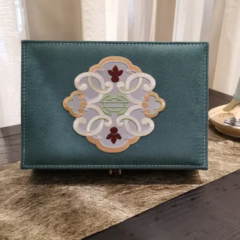 

Chinese Style Flannelette Jewelry Box Earrings Necklaces Rings bracelet Organizer classical Chinese wedding home Storage Cases