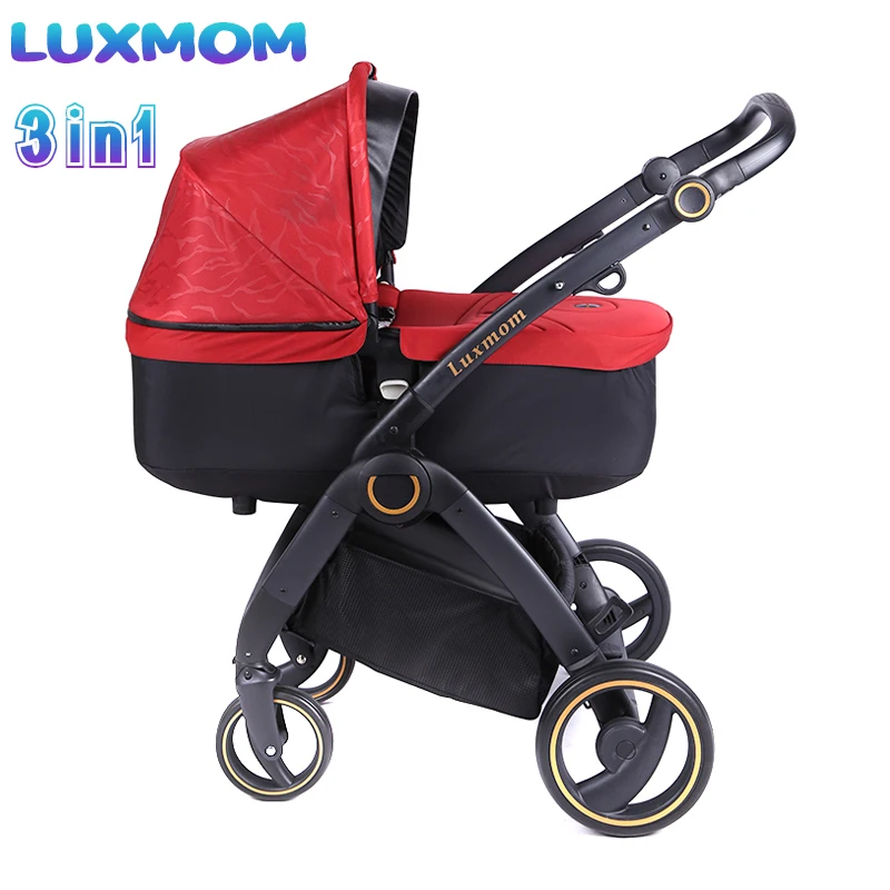 colour3 Luxmom детская коляска 3 в 1 2в1 складные большие колеса легко путешествовать полнофункциональное использование четыре сезона Новинка - Цвет: colour3