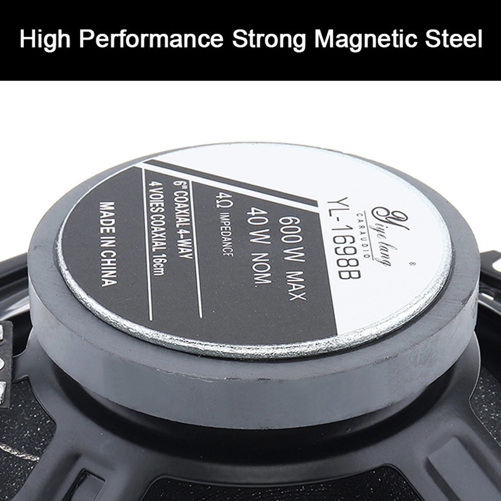 2pcs 6-1/2' 4 Way Car Coaxial Audio Speaker Loudspeaker shallow-mount Black 2pcs 6-1/2' 4 Way Car Coaxial Audio Speaker Loudspeaker shallow-mount Black