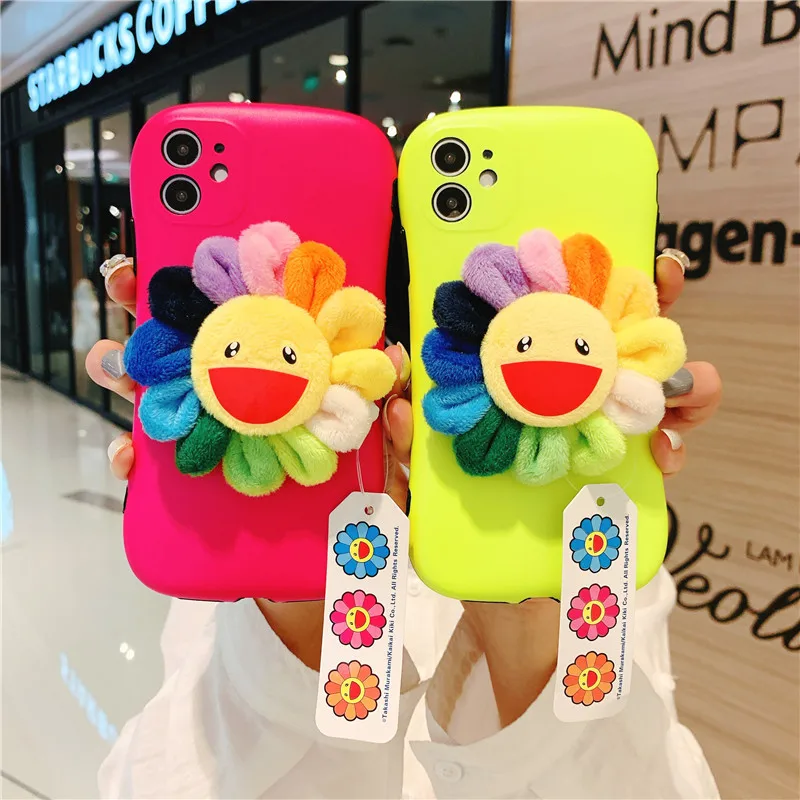 Чехол для телефона с мультяшными подсолнухами подходит iPhone11 12Pro Max mini X XS XR XSMax 8 7 PluS защита от падения|Бамперы|