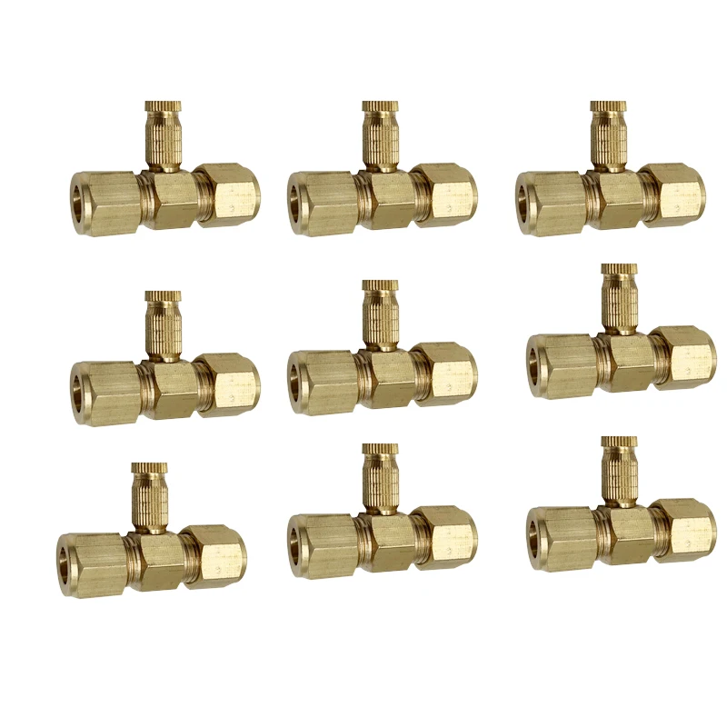 

L324 Inner Diameter 9.5mm High Pressure Micro Mist Connector Brass Staight Connectors Double Spray Fittings