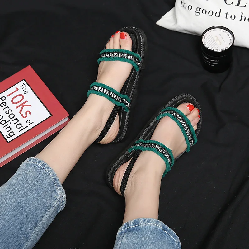 

Sandals Women's 2019 Summer New Style Open Toe Mixed Colors Platform Gladiator Sandals Comfortable Versatile Students Shoes Batc