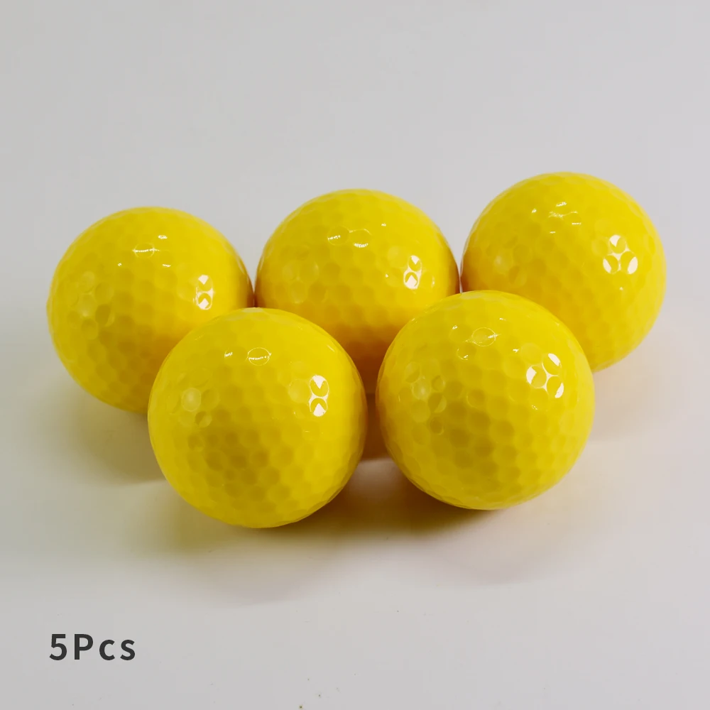 Yellow 5Pcs Мячи для игры в гольф, устойчивые мячи для тренировок, мячи для игры в гольф, для вождения, для качелей, для занятий на открытом воздухе, в помещении, для дома, офиса - Цвет: Yellow 5Pcs