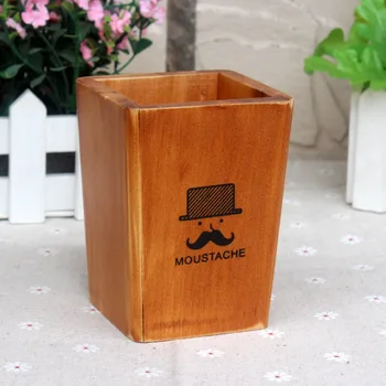 

Home retro wood wooden pen holder creative gifts Desktop office supplies organizador escritorio pen stand office accessories