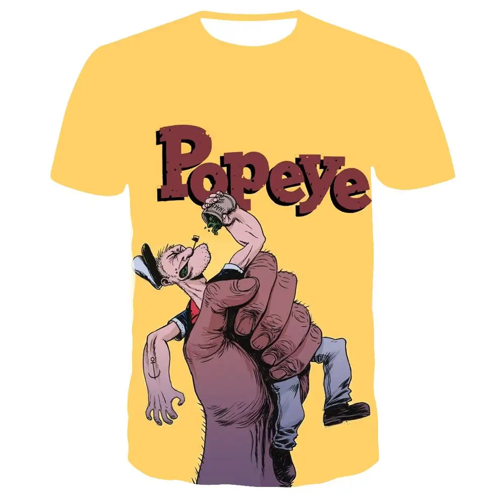 Новое поступление, Классическая мультяшная футболка popeye для мужчин и женщин, 3d принт, модная футболка с коротким рукавом, уличная одежда, повседневные летние топы - Color: tx-8635