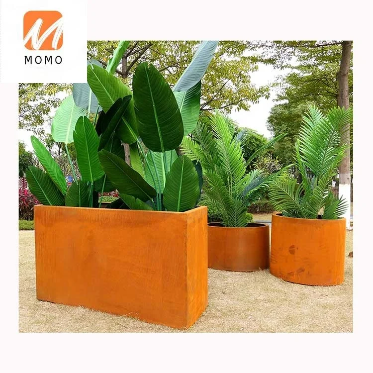 ▷ Le Pot de Fleur Haut en Acier Corten