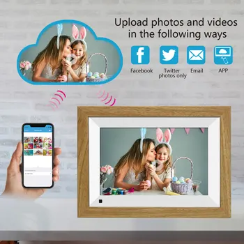 

10.1inch Gift Picture Touch Screen WIFI Video 1080P Alarm Clock HD Display Digital Photo Frame 16GB Storage Electronic Album