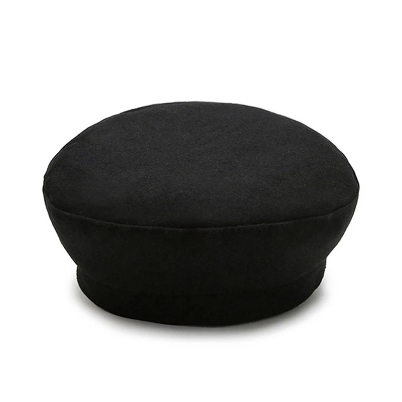 Береты Gorras шерстяная темно-синяя шапка шерстяная газетная Кепка s модные черные однотонные шапки в стиле милитари с золотыми цепочками