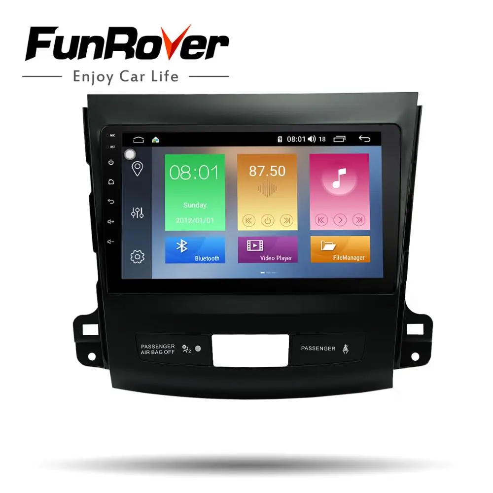Funrover Android 9.0 4G+64G 4G Car Radio Multimedia Player Navigation GPS For Mitsubishi Outlander