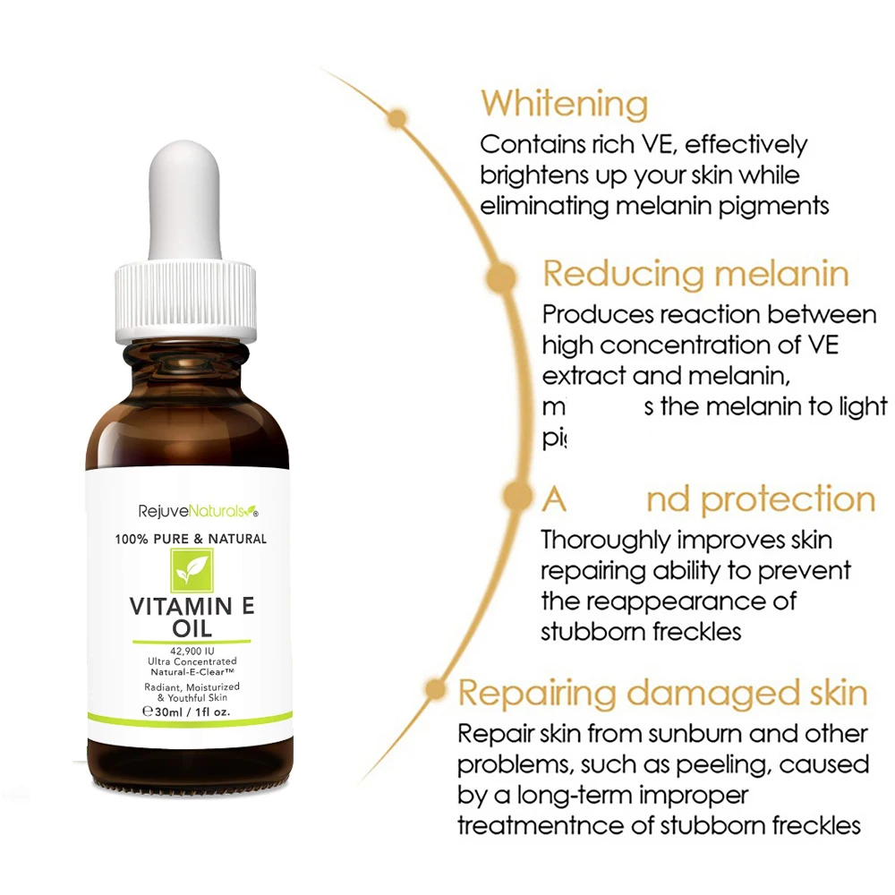 Pure & Natural Cosmetic Vitamin E Oil Essential Oil Skin Care Visibly Reduce Scars,Stretch Marks,Dark Spots & Wrinkles Face Care