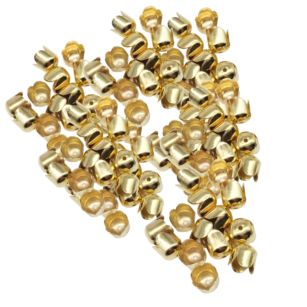 100 Pieces Leather Cord End Caps Tassel Caps Beads Covers For DIY Jewelry Making Findings,(8x8mm)