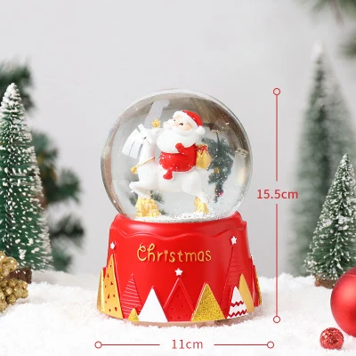 Santa Deer-B-L Скандинавский Санта Клаус Снеговик Снежинка музыкальная шкатулка в виде хрустального шара снег с огнями воды поло музыкальная шкатулка подарки для детей мультфильм - Цвет: Santa Deer-B-L