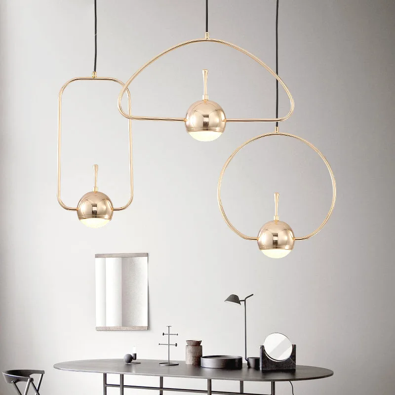 

Postmodern Dining Room Bar Pendant Lamp Nordic Simple Dining Room Lamp Creative Three-Head long Study Studio led Pendant Lights