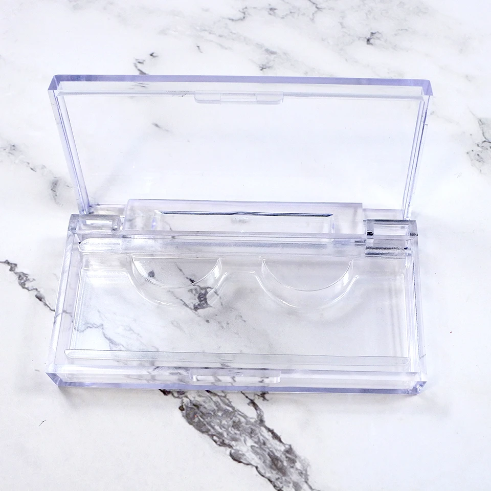 Private Label Lash Box Wholesale Clear Acrylic Eyelash Cases Custom Logo Lash Packaging Boxes 5