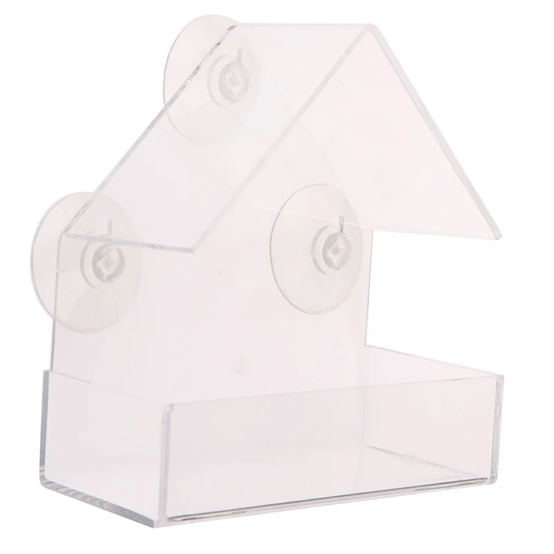 

Acrylic Transparent Bird Feeders Tray Bird Feeder Window Viewing Birdhouse Pet Water Feeder Suction Cup Mount House Type Feeder