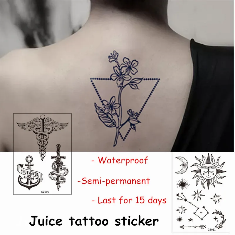 Полуперманентная водостойкая Временная тату-наклейка Juice Tattoo Flash травяная